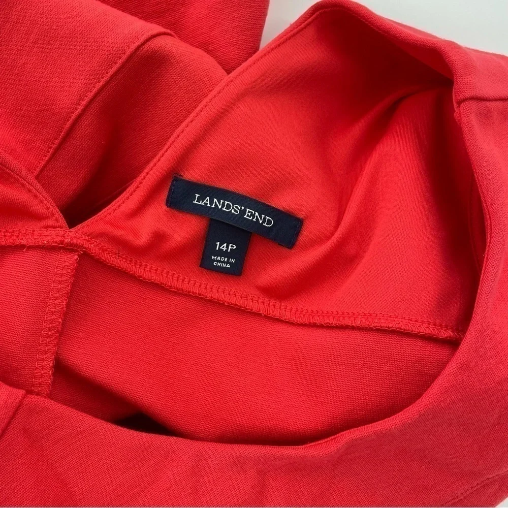 Lands‎ End Viscose Heavy Red V Back Sleeveless Skater Dress Size 14 Petite - Picture 9 of 13